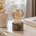Luca Lighting LED Tischlampe Mond 13,5 cm USB braun gelb  - Thumbnail 1