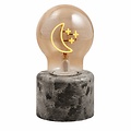 Luca Lighting LED Tischlampe Mond 13,5 cm USB braun gelb  - Thumbnail 2