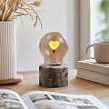 Luca Lighting LED Tischlampe Herz 13,5 cm USB braun rot - Thumbnail 1