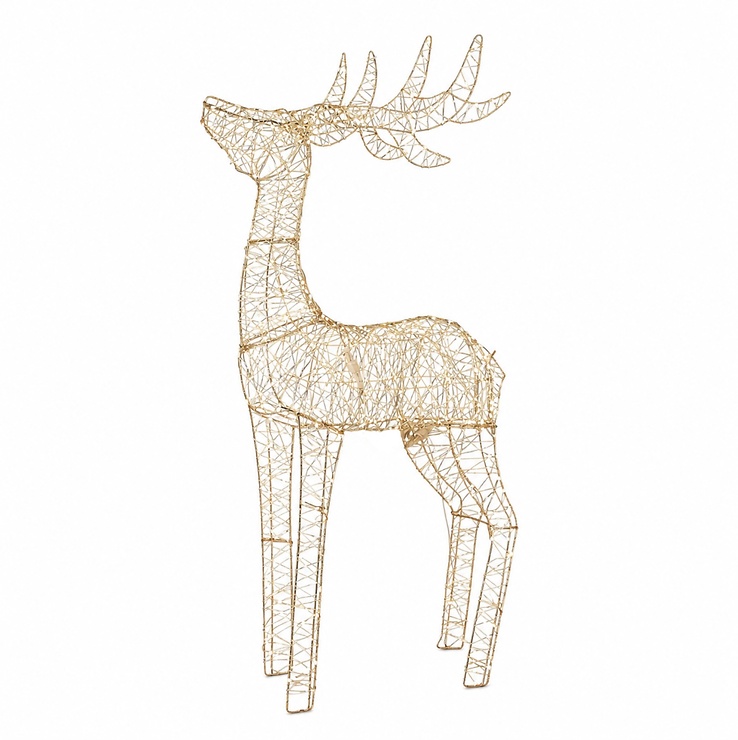 Luca Lighting LED Weihnachtsfigur Hirsch 840 LED warmweiss mit Timer 120 cm champagner - Thumbnail 2