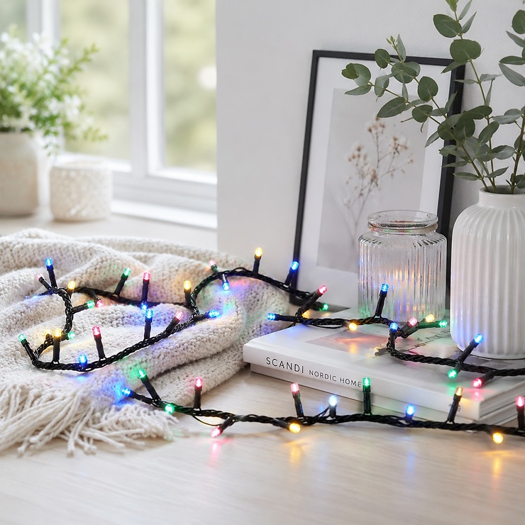 Luca Lighting Snake Light LED Lichterkette 100 LED bunt batteriebetrieben 2 m schwarz - Thumbnail 1