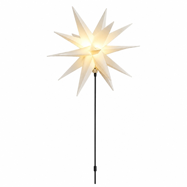 Luca Lighting LED Gartenstecker Stern 3D 20 LED warmweiß batteriebetrieben 35 cm weiß - Thumbnail 2