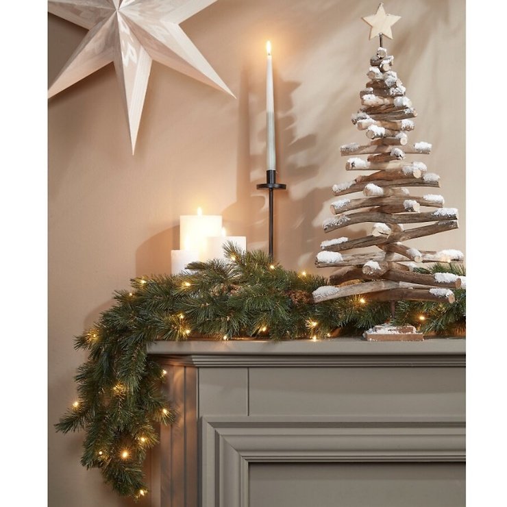 Guirlande de Noël LED Forest Frosted 96 LED blanc chaud 270 cm vert Triumph Tree  - Thumbnail 1