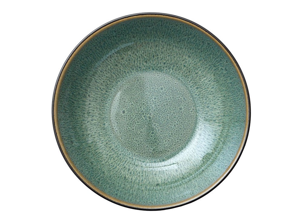 Talerz do makaronu Bitz 20cm czarny zielony - Thumbnail 2