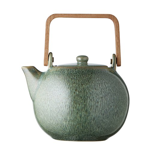BITZ Teapot with tea strainer 1.2 liters stoneware green