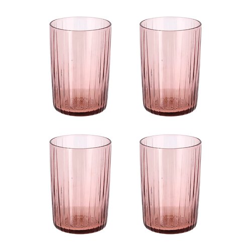 Bitz Kusintha Vaso de agua de 0,28 litros 4 piezas rosa