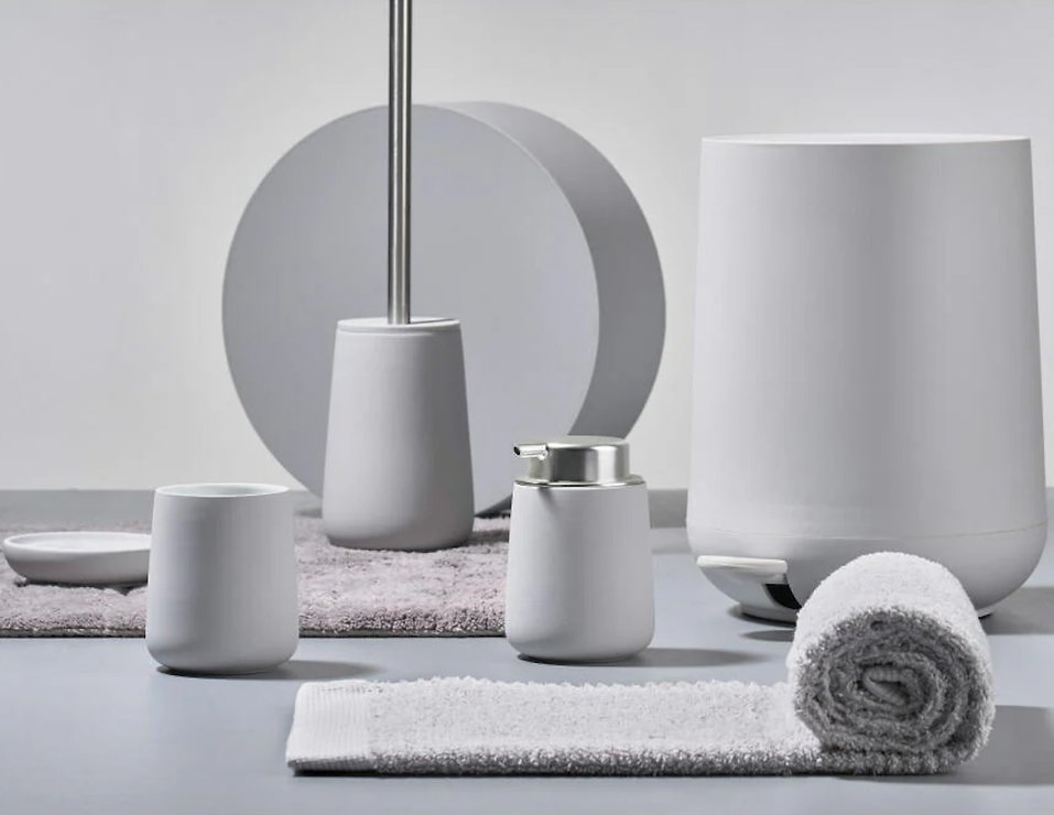 Pattumiera a pedale Zone Denmark Nova 5 l ABS Soft Touch grigio chiaro opaco - Thumbnail 2