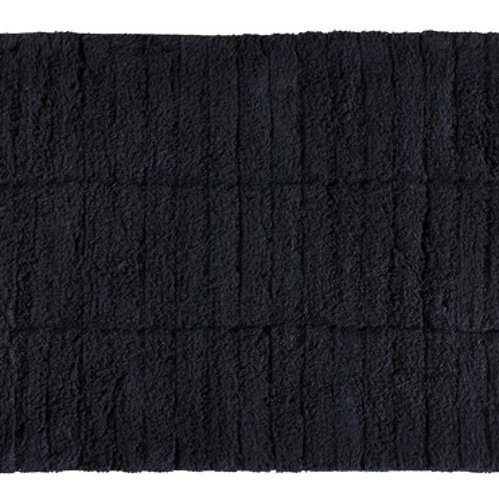 Zone Danemark Tapis de bain carreaux 80 x 50 cm coton noir