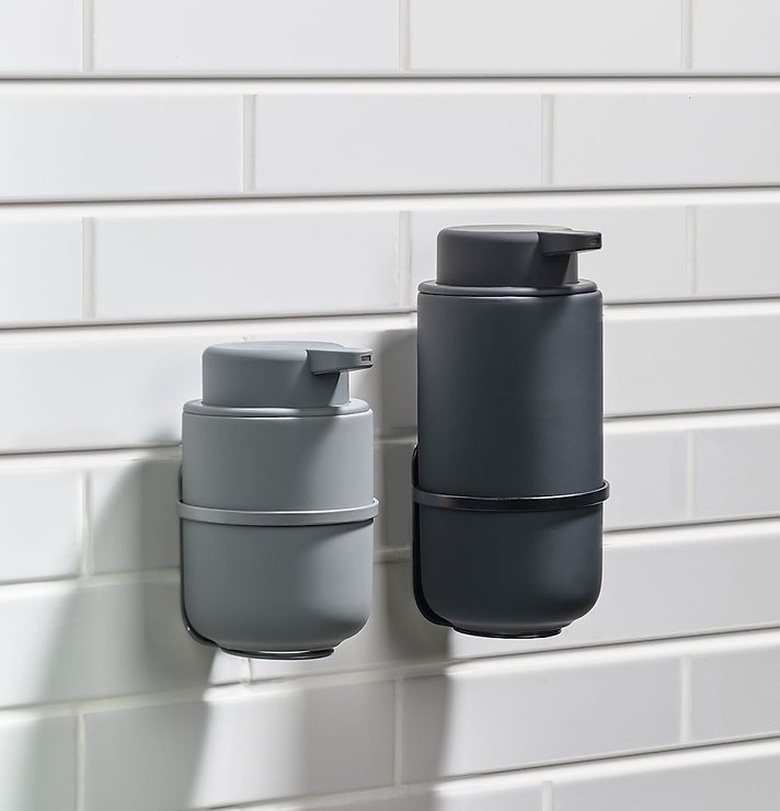 Zone Denmark wall mount for Ume soap dispenser and toothbrush tumbler soft grey - Thumbnail 2