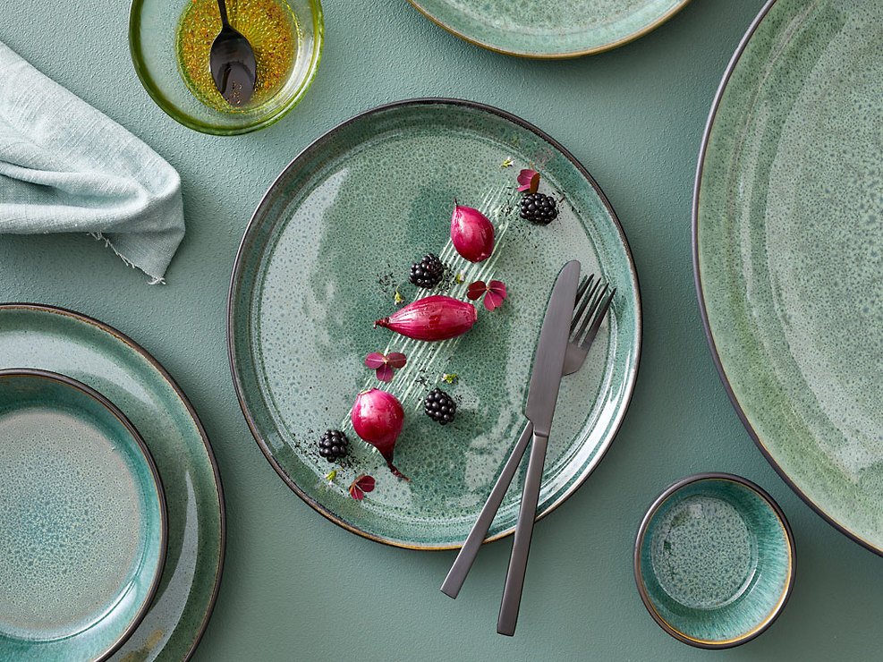 Bitz talerz śniadaniowy 21cm czarny zielony - Thumbnail 2