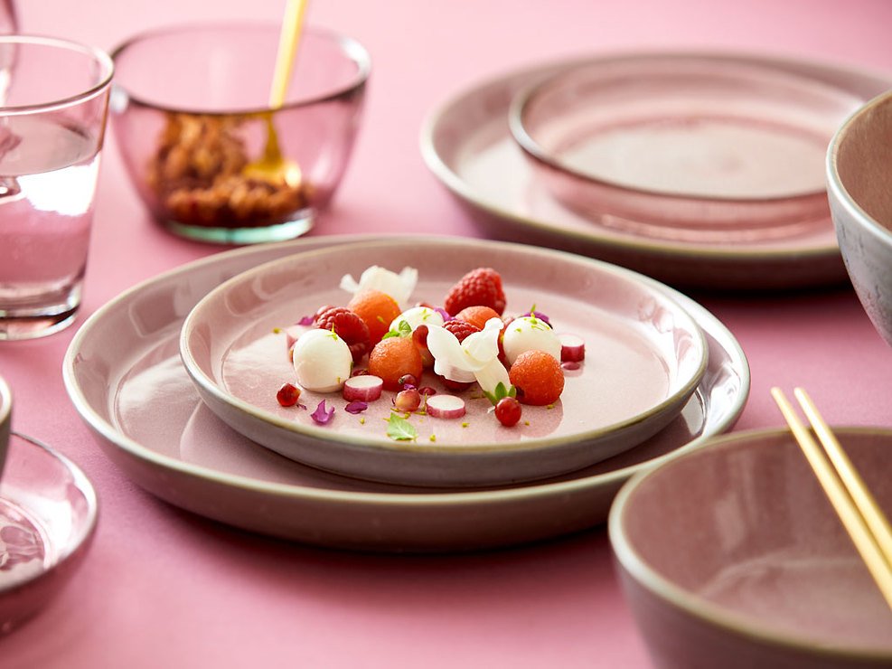 Talerz śniadaniowy Bitz 21cm szaro-różowy - Thumbnail 3