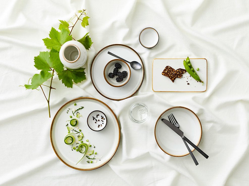 Plato de desayuno Bitz 21cm gris crema - Thumbnail 3