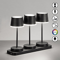 easy! by FHL LED RGBW Akku-Tischleuchten Gardo 3er-Set Outdoor Tischlampen mit Ladestation schwarz - Thumbnail 2