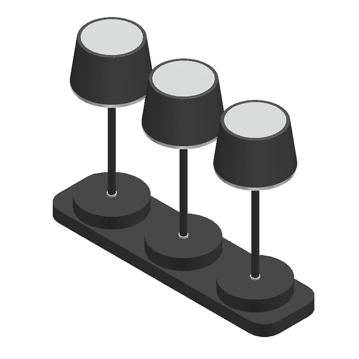 easy! by FHL LED RGBW Akku-Tischleuchten Gardo 3er-Set Outdoor Tischlampen mit Ladestation schwarz - Thumbnail 3