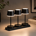 easy! by FHL LED RGBW Akku-Tischleuchten Gardo 3er-Set Outdoor Tischlampen mit Ladestation schwarz - Thumbnail 1