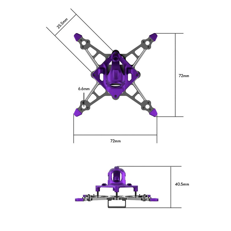 Flywoo Firefly 16 1S Nano Baby V3 FPV Frame Kit Violet - Thumbnail 5