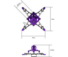 Flywoo Firefly 16 1S Nano Baby V3 FPV Frame Kit Lila