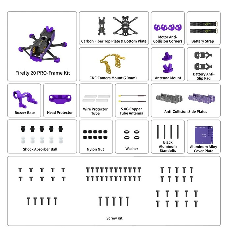 Flywoo Firefly 20 Pro 4S Frame Kit - Thumbnail 2