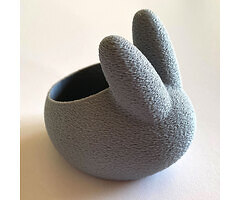 Osterhase LED Teelichthalter Grau