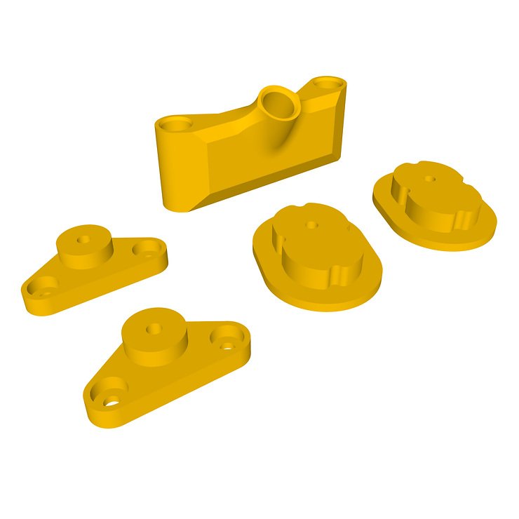 iFlight AOS V5 DJI O4 Air Unit (Lite) Adapter Set 3D Print TPU Yellow - Thumbnail 1