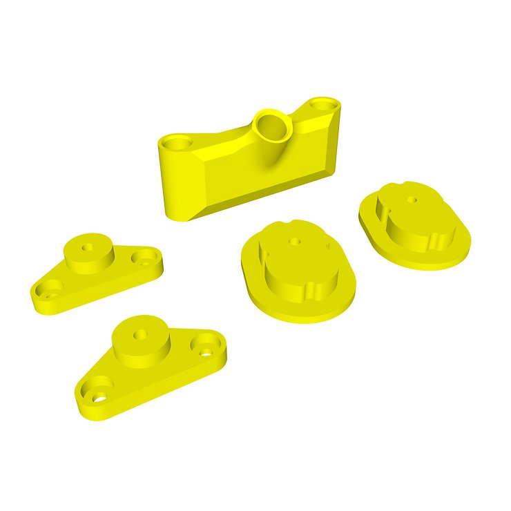 iFlight AOS V5 DJI O4 Air Unit (Lite) Adapter Set 3D Print TPU Yellow Neon - Thumbnail 1