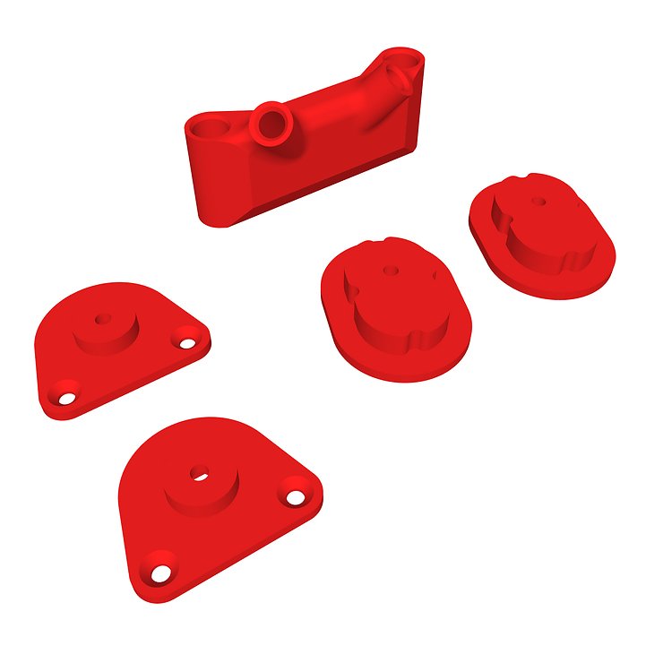 iFlight AOS V5 DJI O4 Air Unit Pro Set adaptateur impression 3D TPU rouge - Thumbnail 1