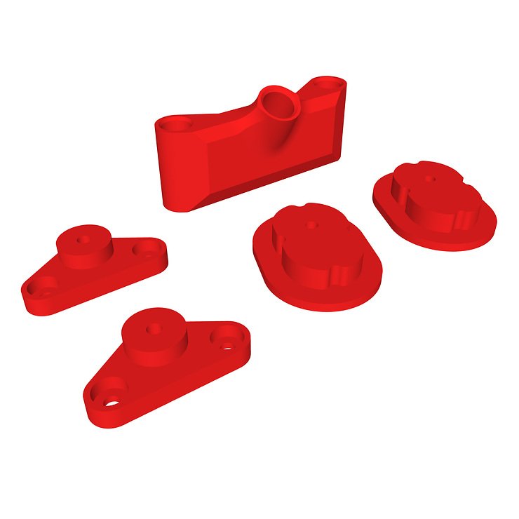 iFlight AOS V5 DJI O4 Air Unit (Lite) Adapter Set 3D Print TPU Red - Thumbnail 1