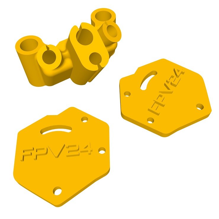 Speedybee Master 5 HD V2 DJI O4 Air Unit Pro Adapter Set 3D Print TPU Set Yellow - Pic 1