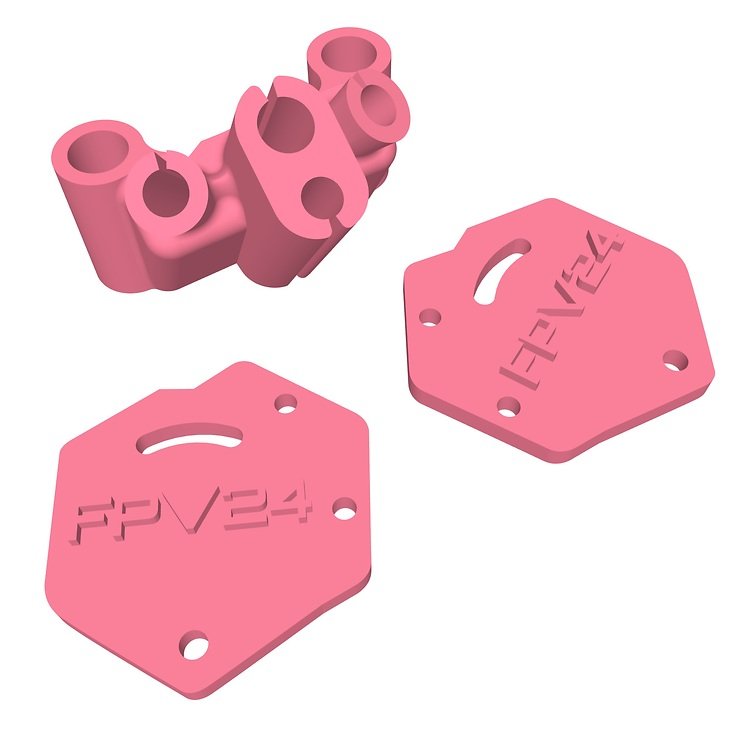 Speedybee Master 5 HD V2 DJI O4 Air Unit Pro Adapter Set 3D Print TPU Set Pink - Pic 1