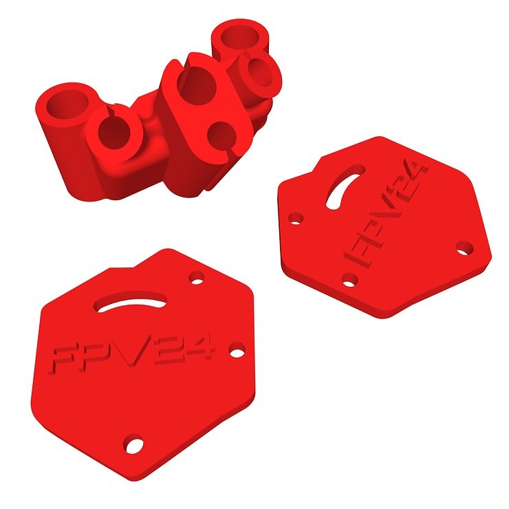 Speedybee Master 5 HD V2 DJI O4 Air Unit Pro Adapter Set 3D Print TPU Set Red - Pic 1