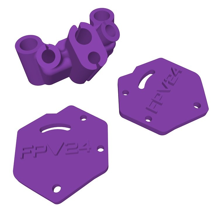 Speedybee Master 5 HD V2 DJI O4 Air Unit Pro Adapter Set 3D Druck TPU Set Violett - Pic 1