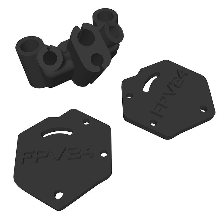 Speedybee Master 5 HD V2 DJI O4 Air Unit Pro Adapter Set 3D Print TPU Set Black - Pic 1