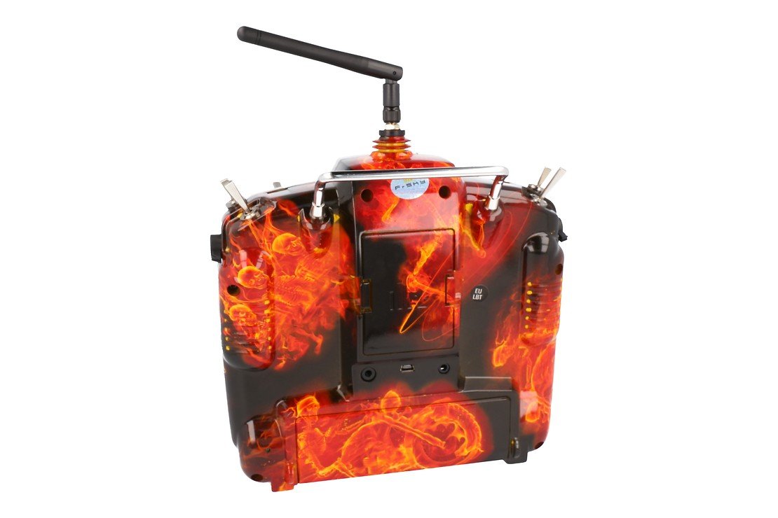 FrSky Taranis X9D Plus SPECIAL EDITION mit M9 Hall Sensor Gimbal + Blazing Skull + Soft Case - Thumbnail 2