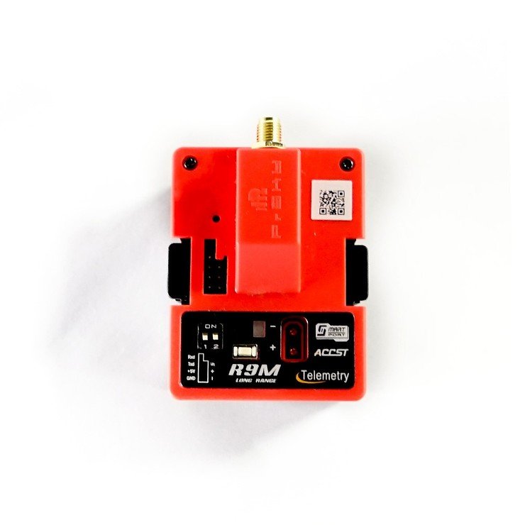 FrSky R9M Longrange Sende Modul in Rot mit Antenne - Thumbnail 1