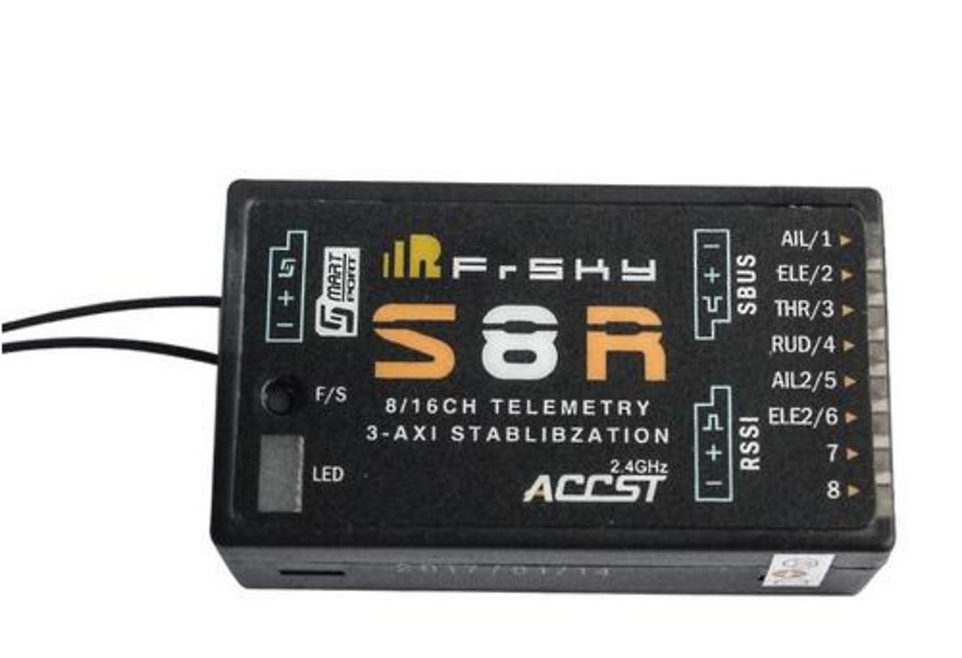 FrSky S8R Empfänger m. 3-Achsen Stabilisation 8 Kanal und Telemetrie - Pic 1
