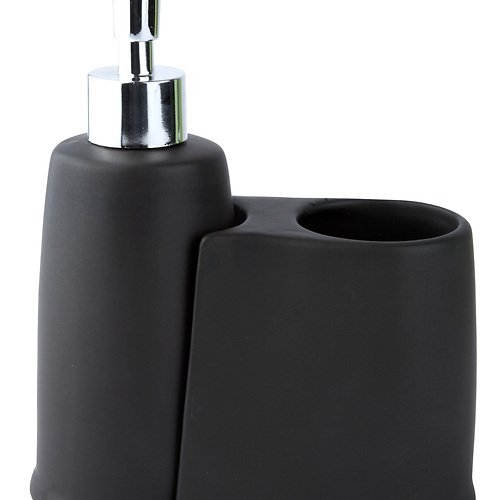 Galzone soap dispenser with toothbrush cup black