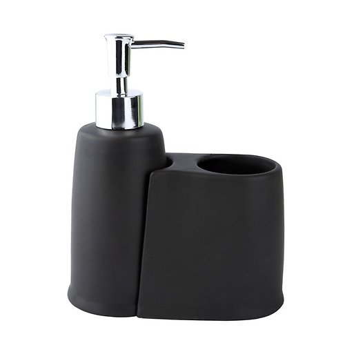 Galzone soap dispenser with toothbrush cup black