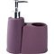Galzone soap dispenser with toothbrush cup purple