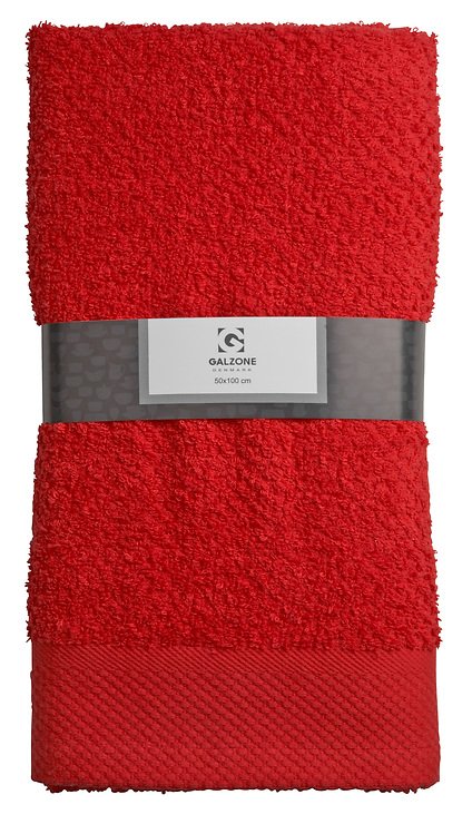 Serviette de toilette Galzone coton 50x100cm 400g rouge - Pic 1