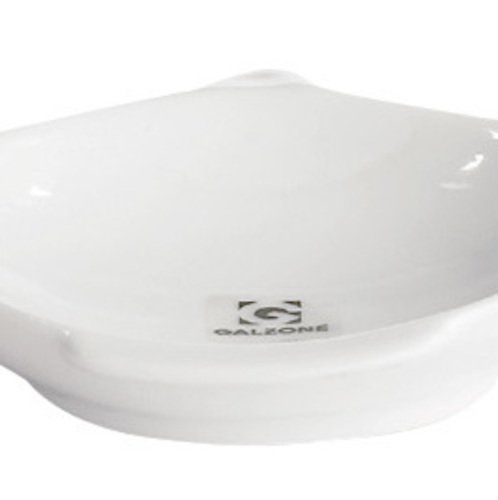 Galzone serving bowl with handle porcelain white 11,5 x 9 cm