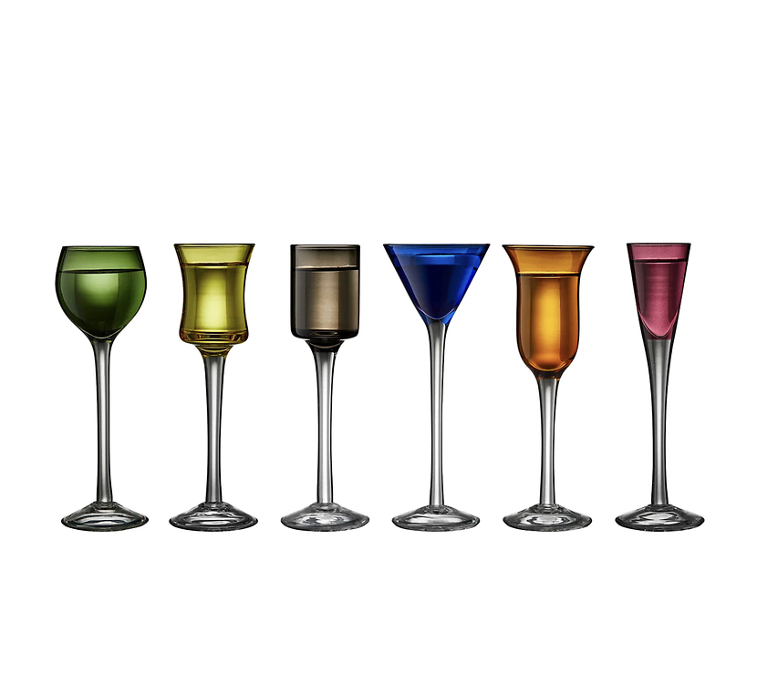 Set de 6 pahare de lichior Lyngby Glass – colorate și suflate manual - Bild 2