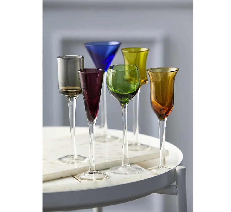Set de 6 pahare de lichior Lyngby Glass – colorate și suflate manual - Bild 1