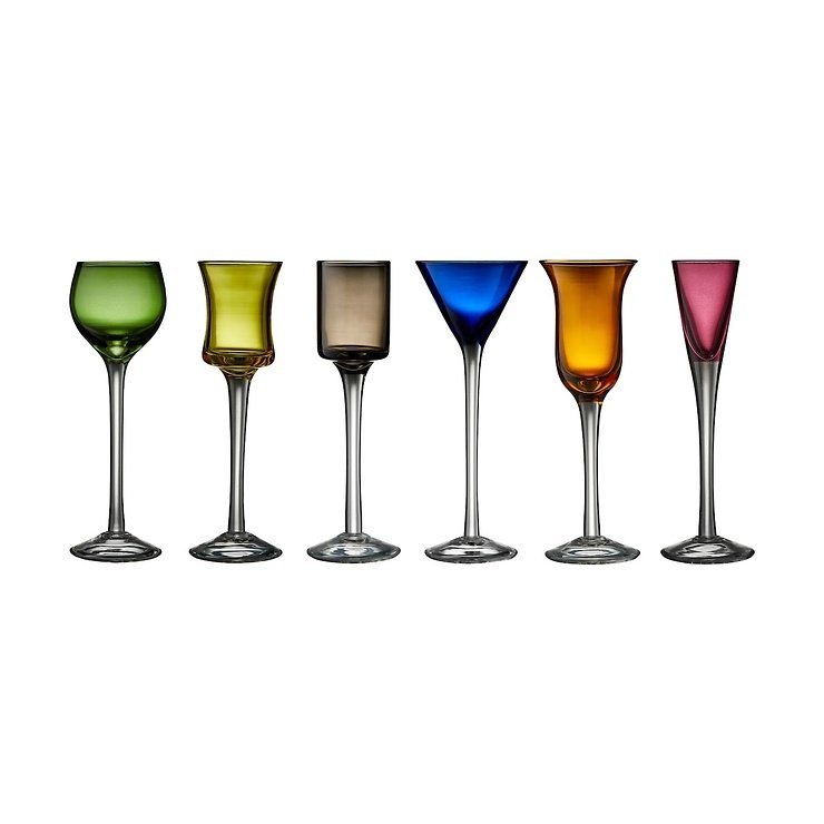 Lyngby Likörglas farbig 2,5 cl bis 4 cl 6er Set - Pic 1