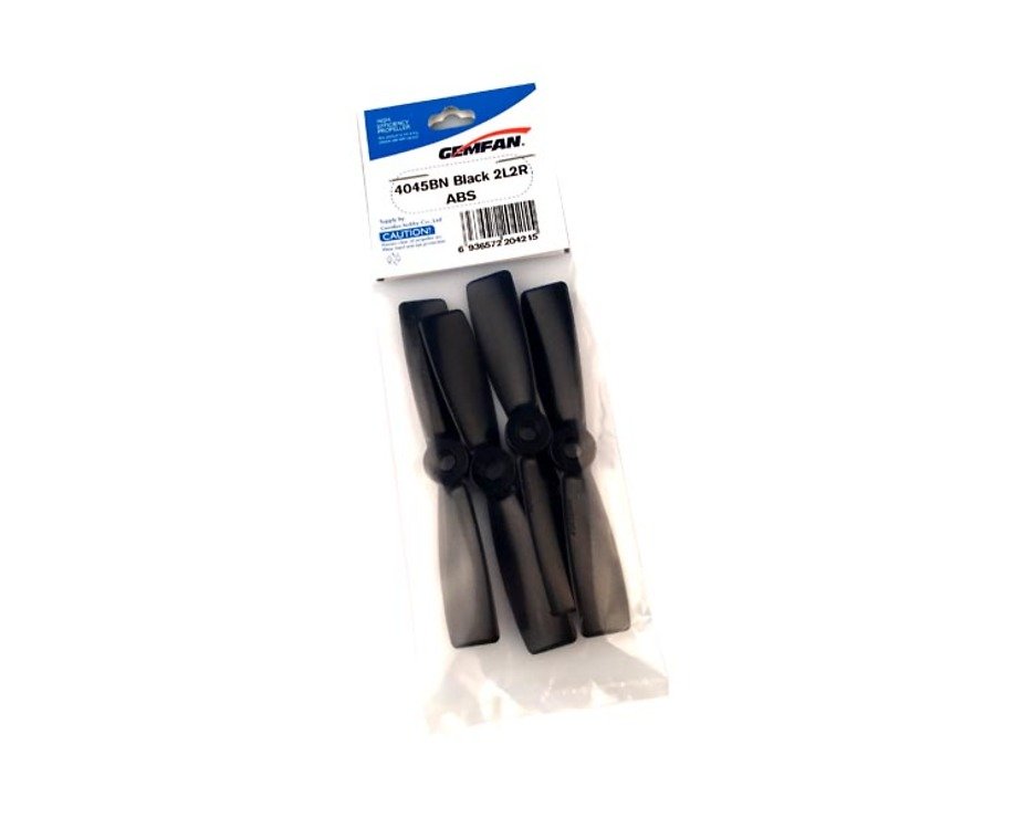 Gemfan 4045 4x4,5 ABS 2-Leaf Propeller Bullnose - Black (2xCW, 2xCCW) - Pic 1