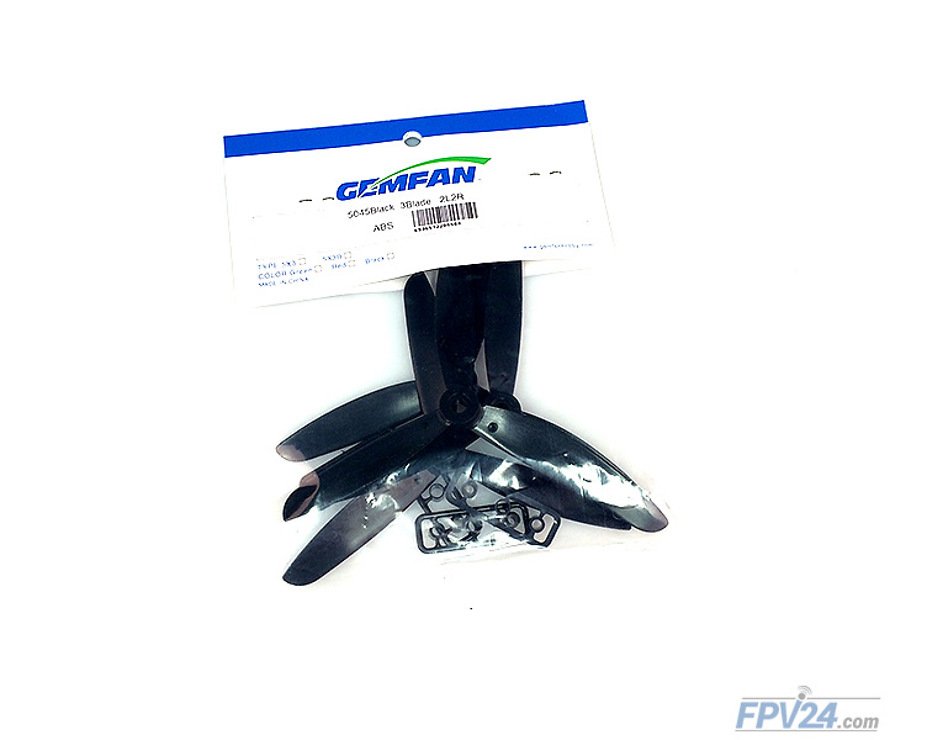 Gemfan 5045 5x4.5 ABS 3 Blatt Propeller Schwarz 2xCW 2xCCW 5 Zoll - Pic 1