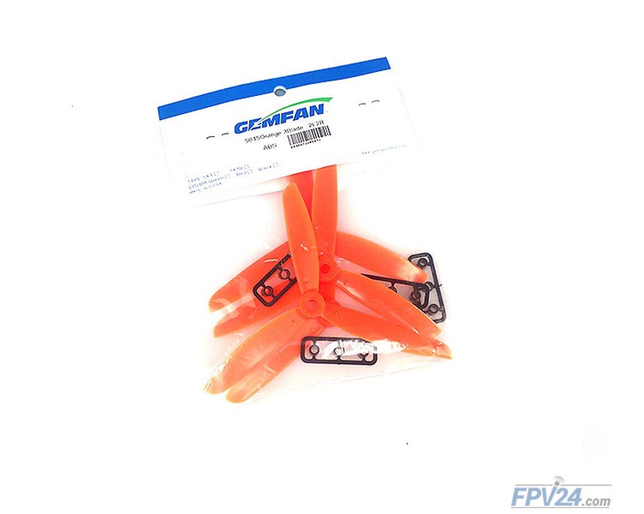 Gemfan 5045 5x4.5 ABS 3 Blatt Propeller Orange 2xCW 2xCCW 5 Zoll - Pic 1