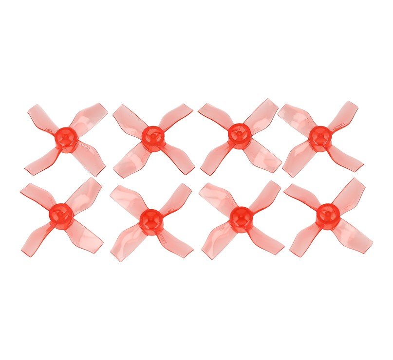 Gemfan 1220 31mm 4 Blade Propeller 0.8mm Hole Clear Red 4xCW 4xCCW - Pic 1