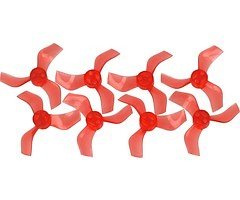 Gemfan 1635 40mm 3 blade propeller 1mm hole clear red 4xCW 4xCCW