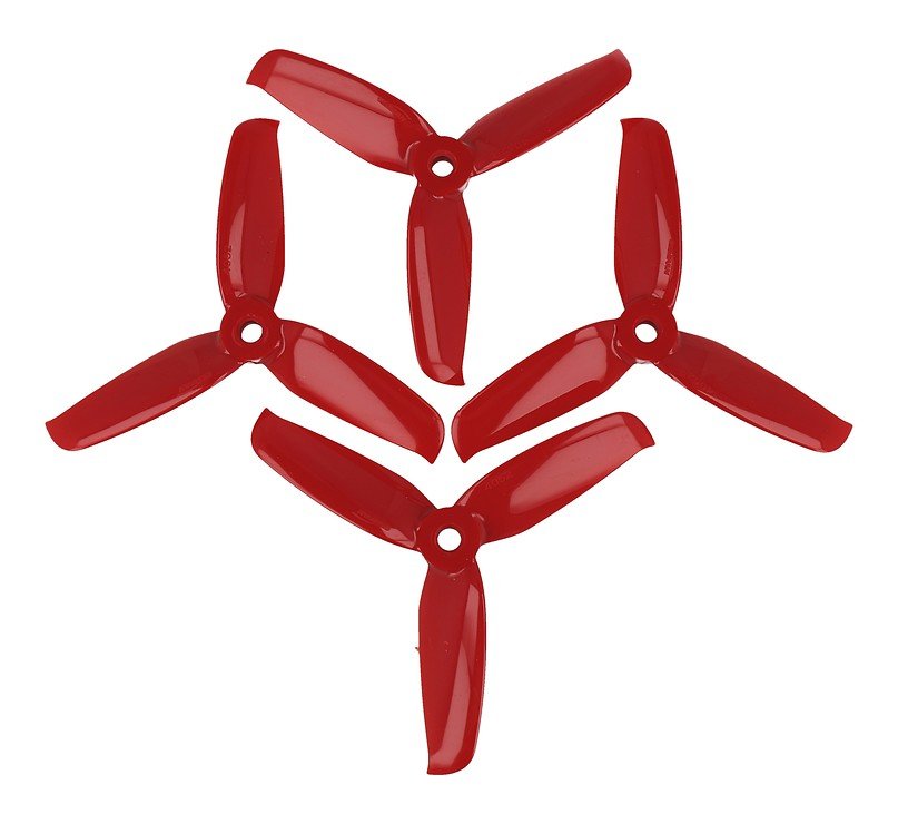 Gemfan 4052 4x5.2 Flash 3-Blade-Propeller - Red (2xCW, 2xCCW) 4 inch - Pic 1