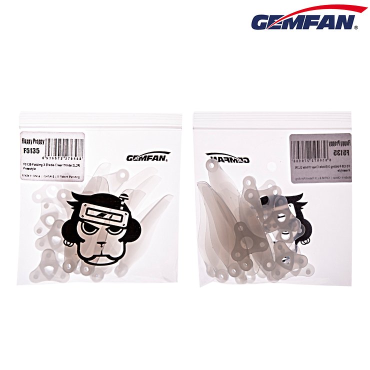 Gemfan Floppy Proppy 5135 Plegable FPV Propeller Clear Black 5 Inch - Thumbnail 2